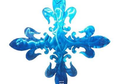 Fleur De Lis Clock in Blue